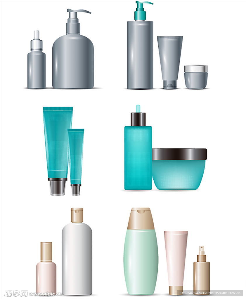 护肤化妆品素材矢量