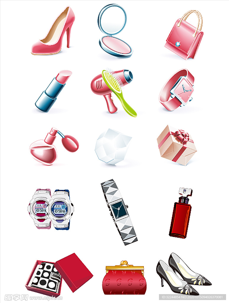 护肤化妆品素材矢量