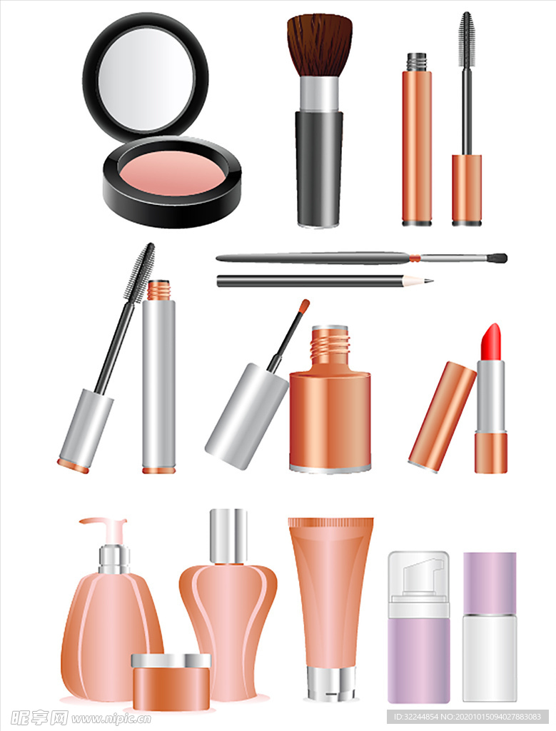 护肤化妆品素材矢量