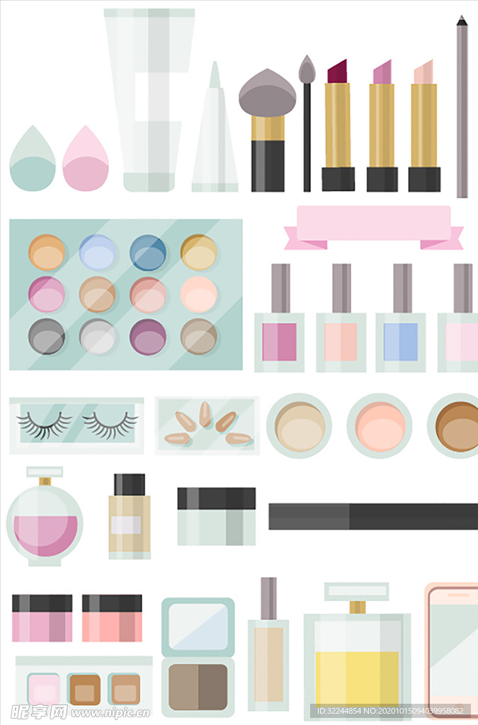 护肤化妆品素材矢量