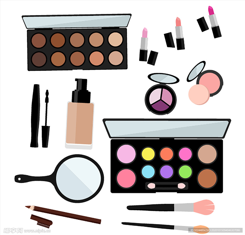 护肤化妆品素材矢量