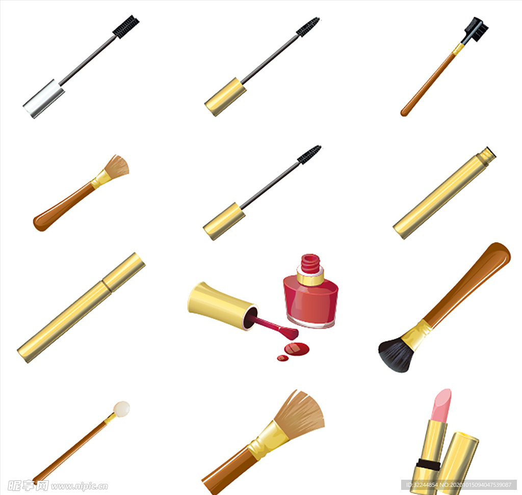 护肤化妆品素材矢量