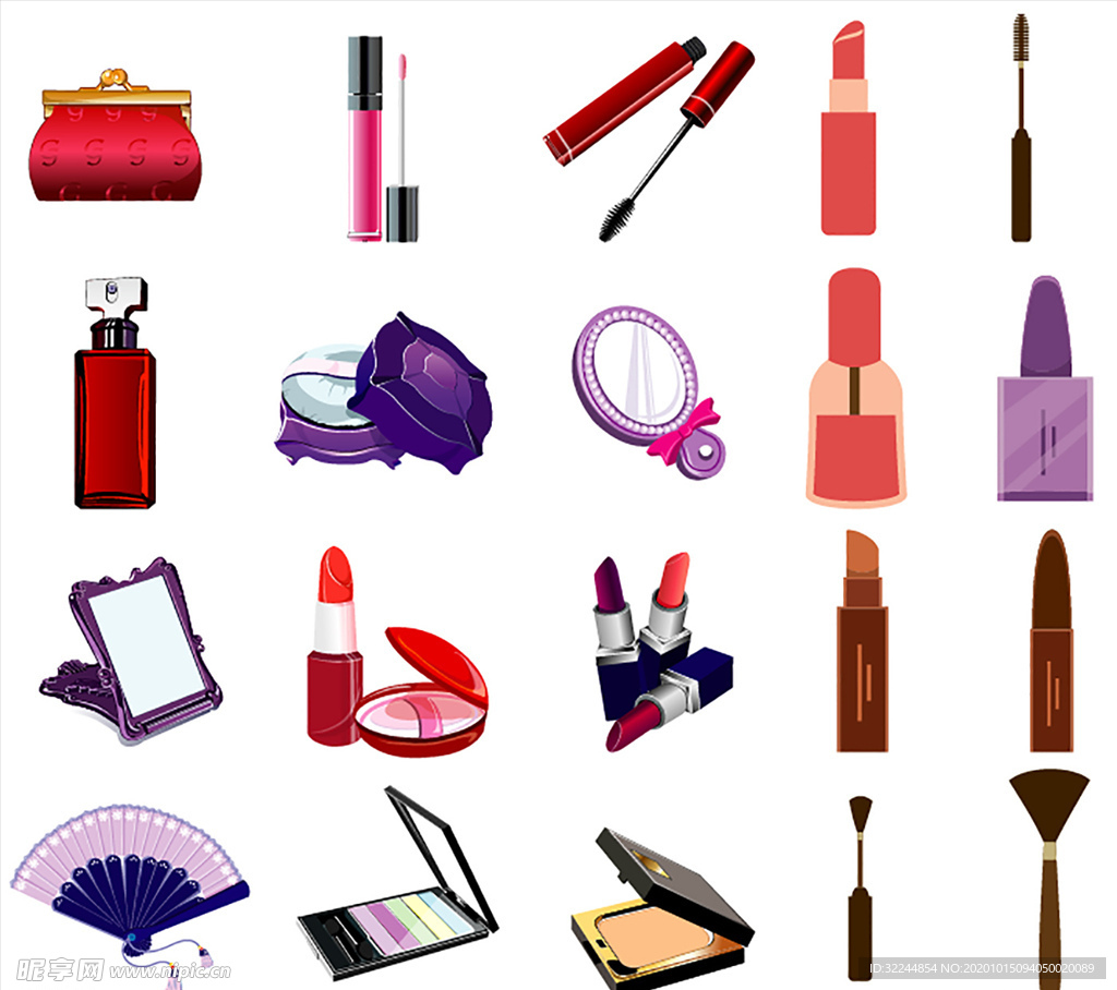 护肤化妆品素材矢量