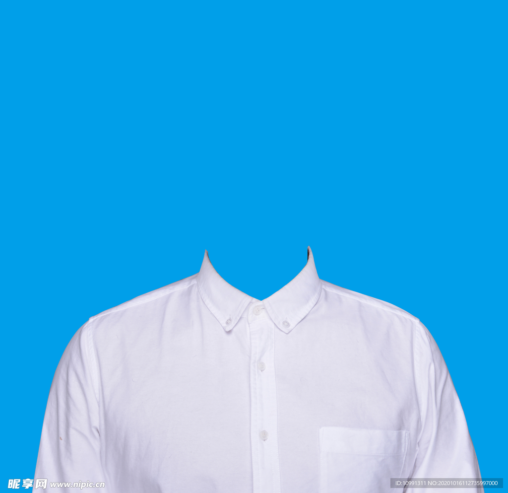 男士白色衬衫证件照素材