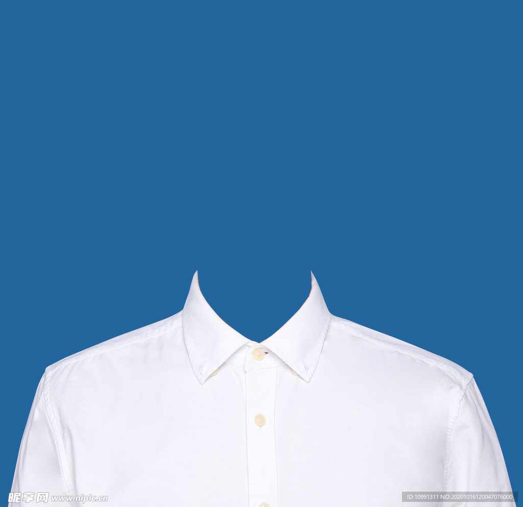白色衬衫证件照衣服素材