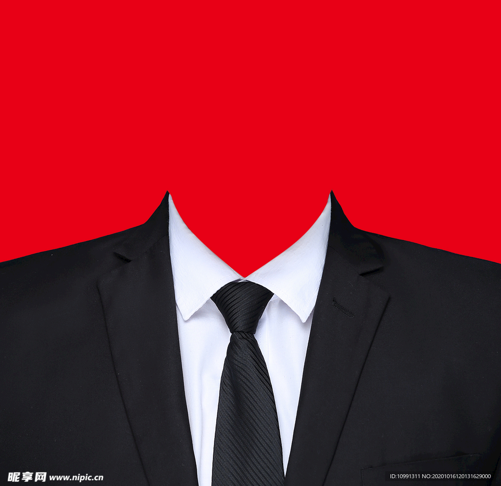 黑色西装证件照衣服素材