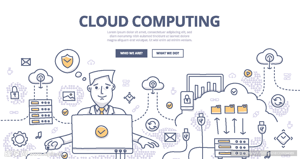 商务网络云计算网页背景