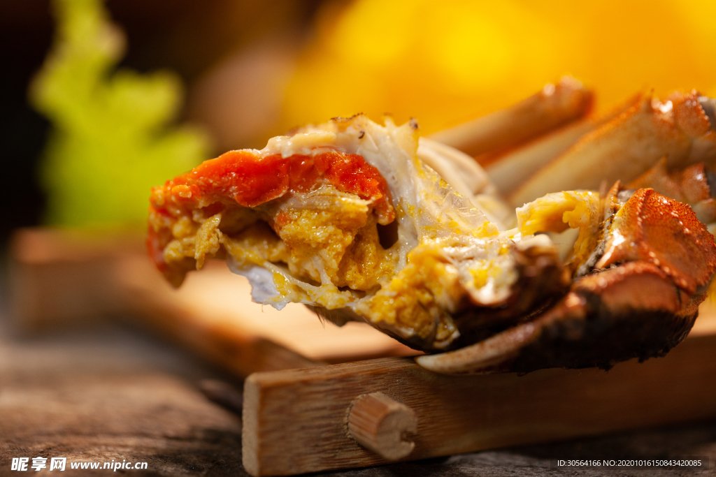 大闸蟹美食食材背景海报素材