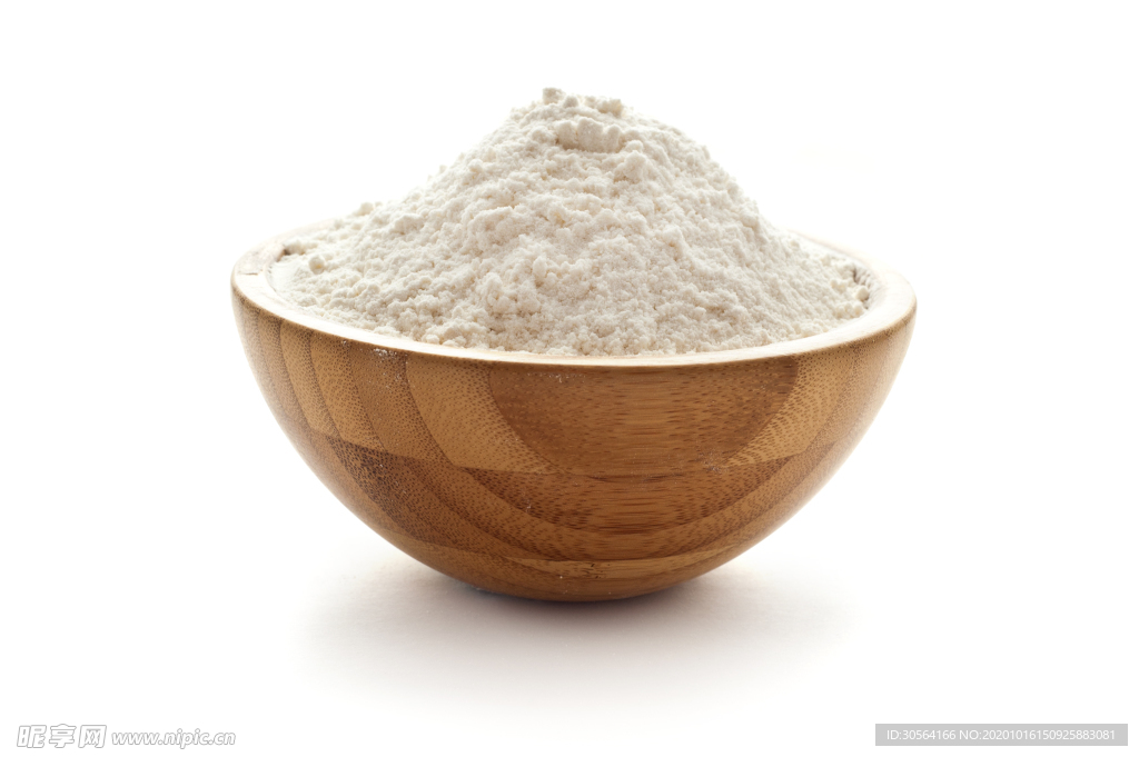 面粉木碗简约白底背景海报素材