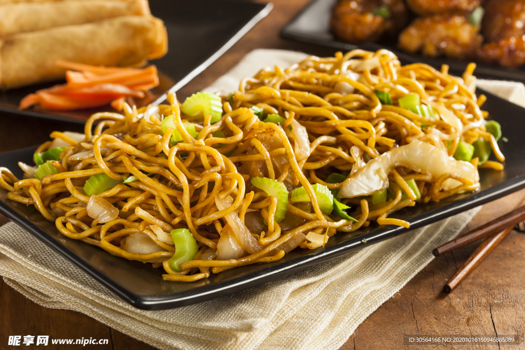 炒面美食食材背景海报素材