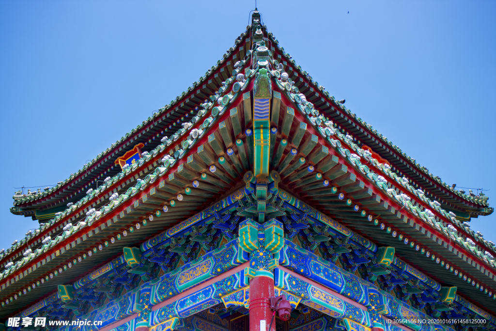 屋檐复古建筑背景海报素材