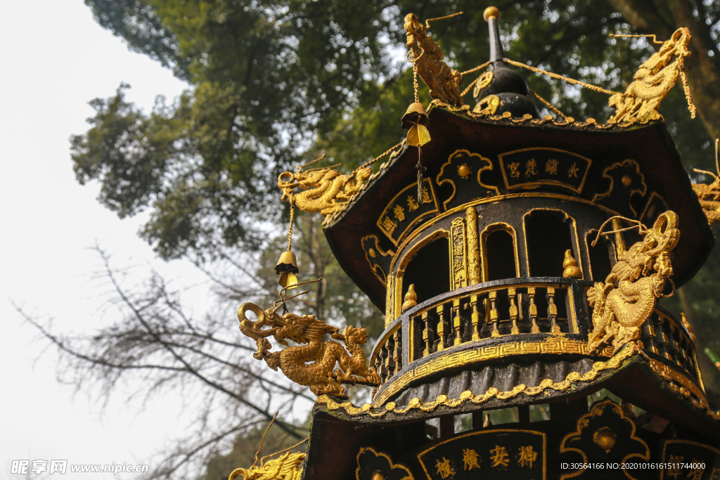 香炉复古建筑背景海报素材