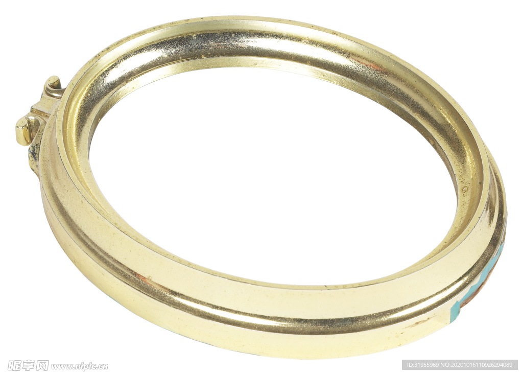 圆金色金属铜质相框