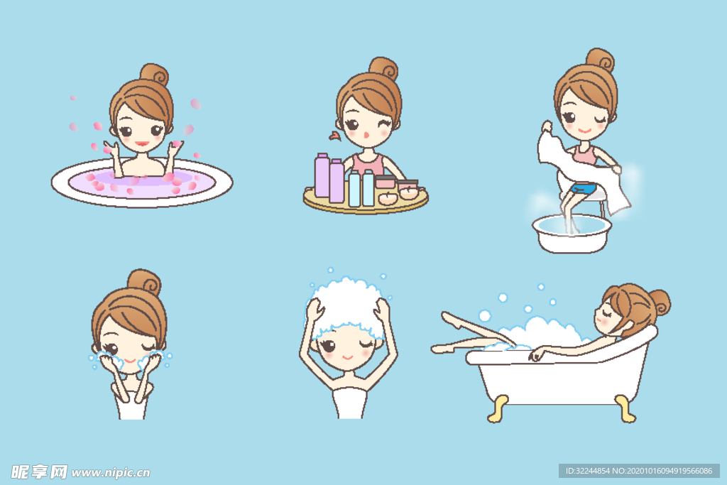 精致女孩美容护肤瑜伽