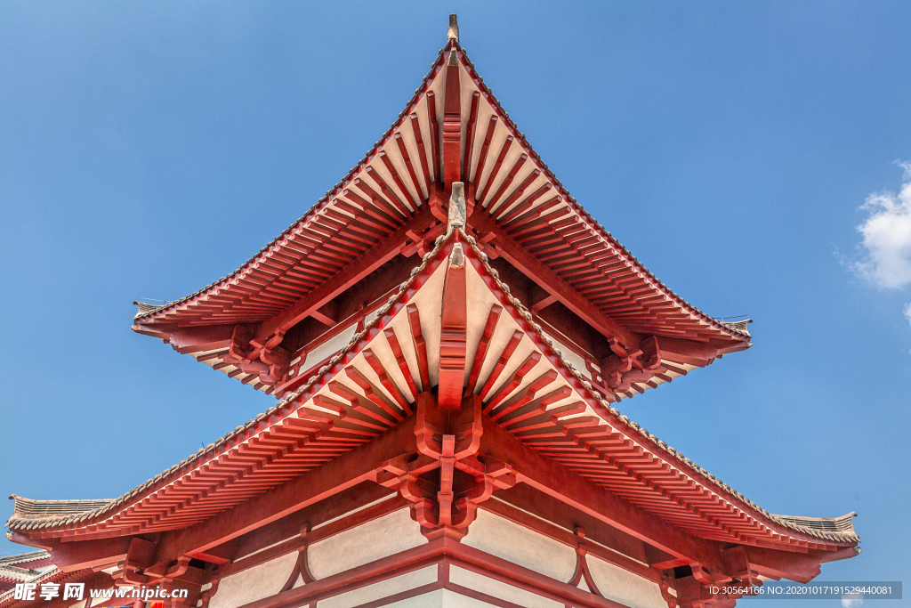 寺庙建筑复古背景海报素材