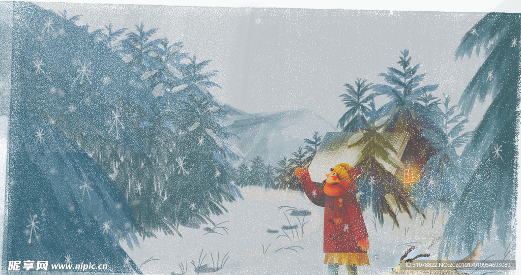 户外风景卡通插画