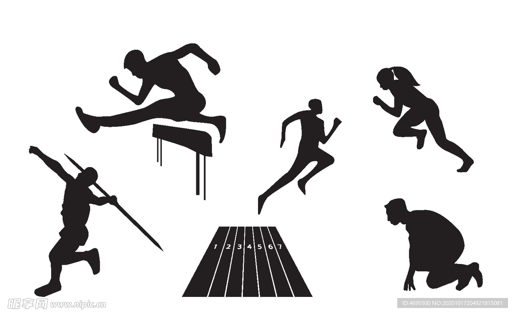 跑步跳远跨栏投掷运动