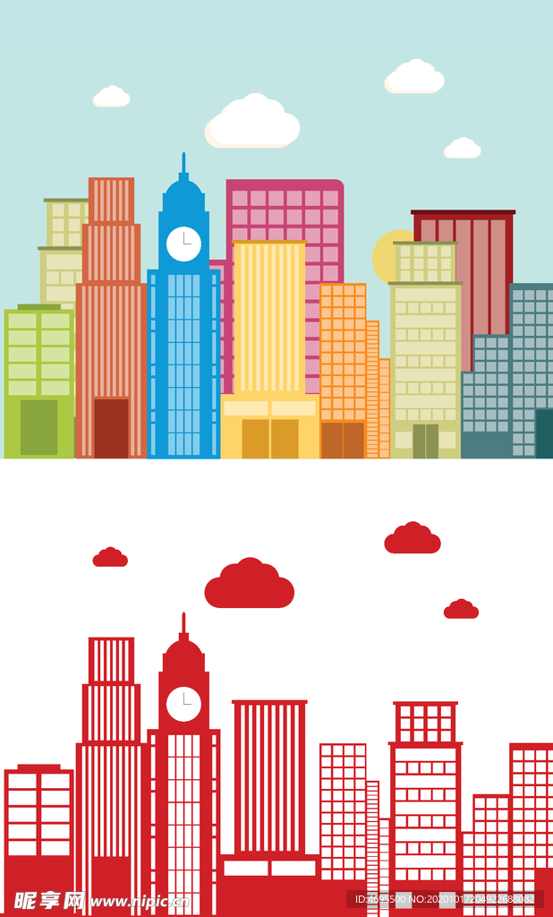 卡通城市高楼