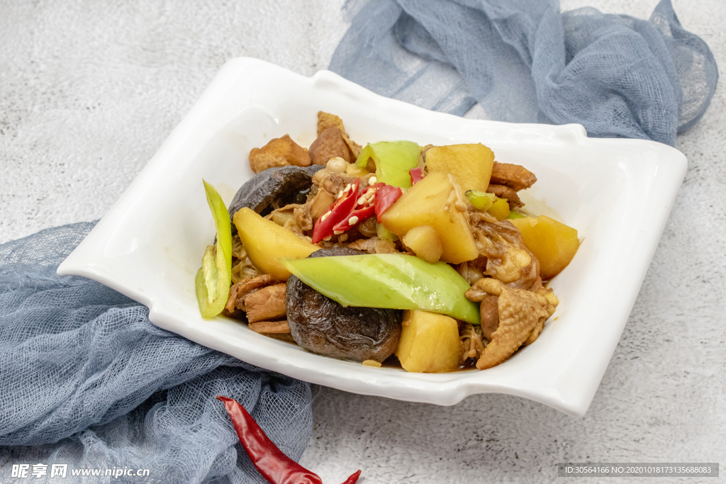 香菇炒肉美食食材背景海报素材