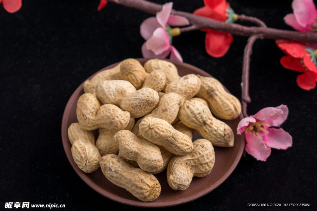 花生零食美食背景海报素材