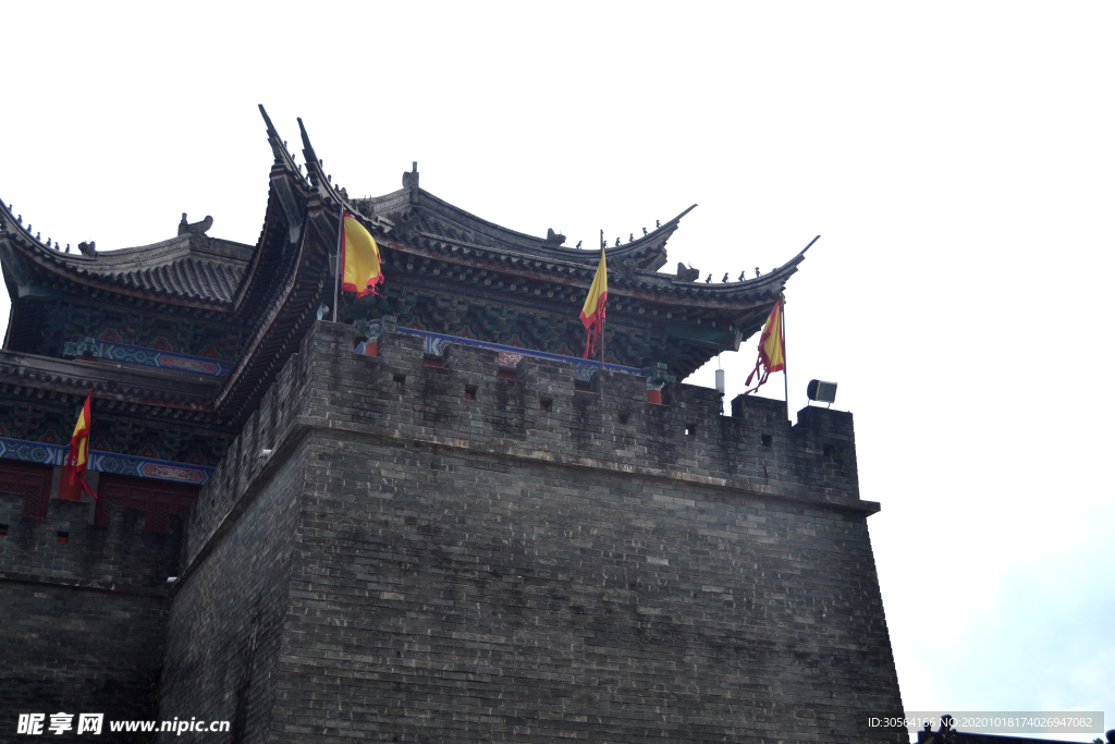 城墙复古建筑背景海报素材