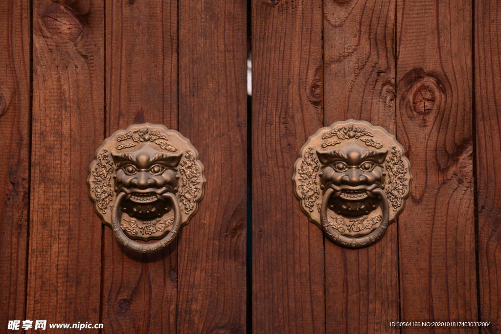木门门扣复古背景海报素材