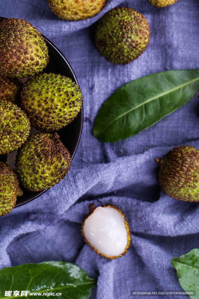 荔枝水果果实背景海报素材