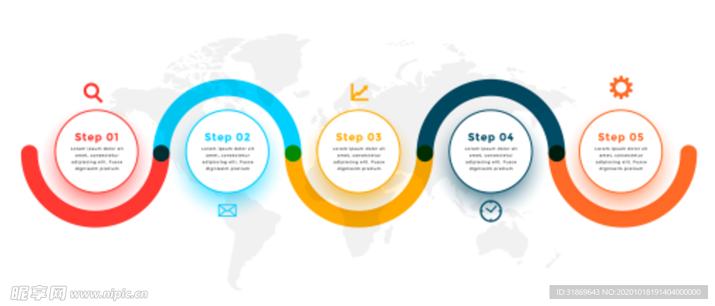 信息图模板 流程