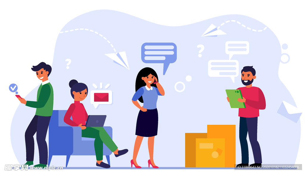 人物插图 扁平办公矢量