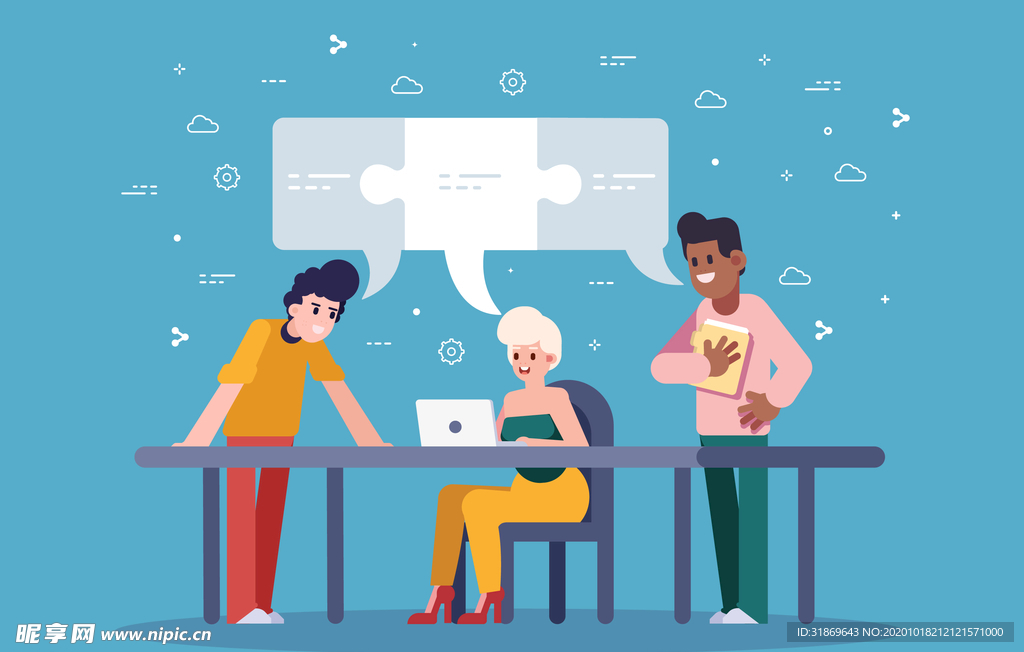 人物插图 扁平办公矢量