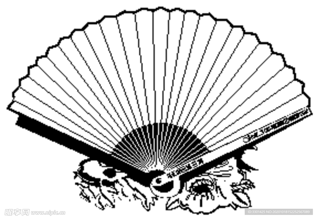 空白折扇素材