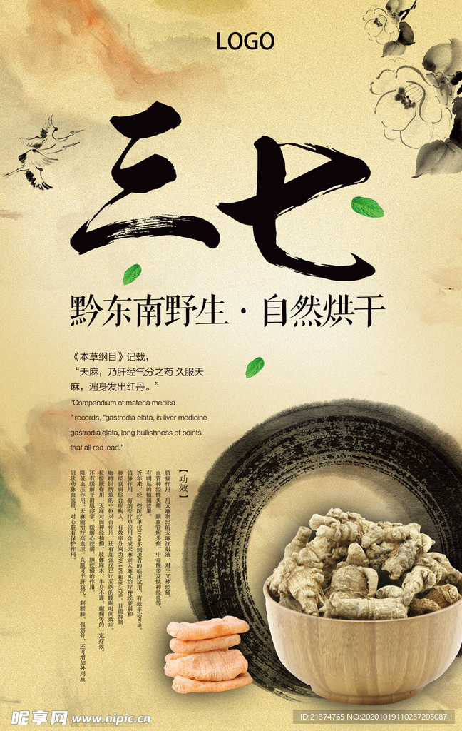 三七养生宣传海报