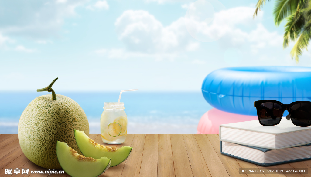 夏季清凉清爽促销海报背景图片