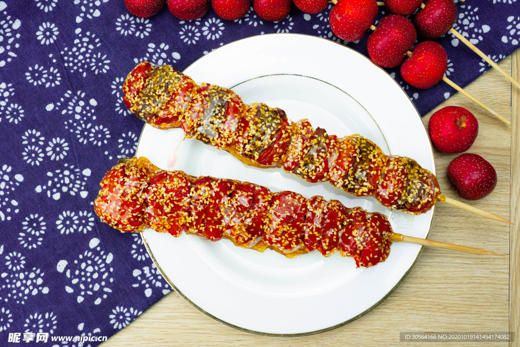 冰糖葫芦美食零食背景海报素材