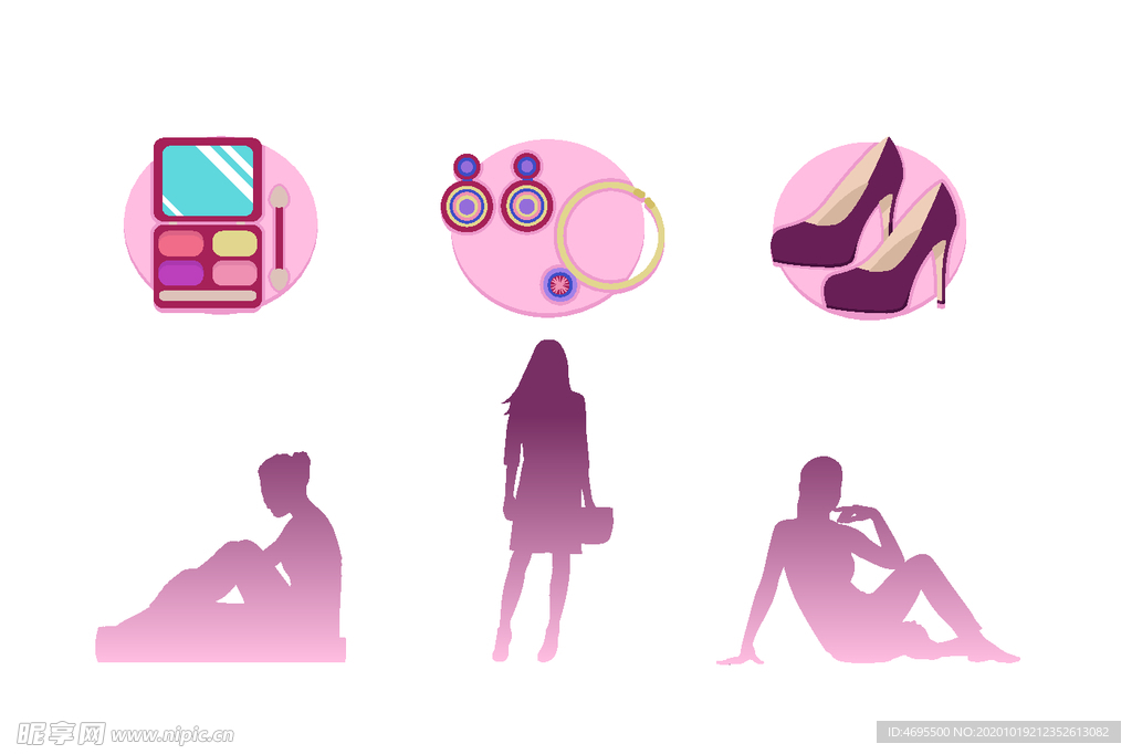 女人化妆品高跟鞋