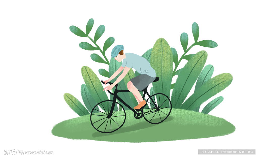 人物运动插画卡通背景海报素材