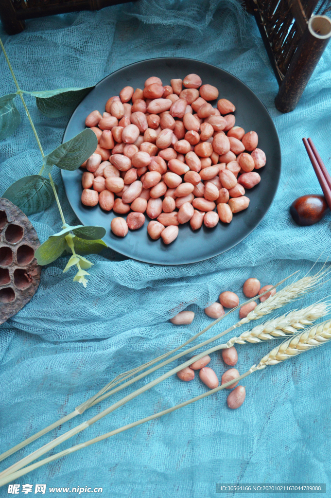 花生米养生食材背景海报素材