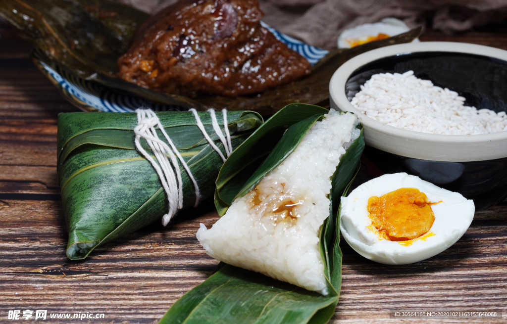 粽子咸鸭蛋美食背景海报素材