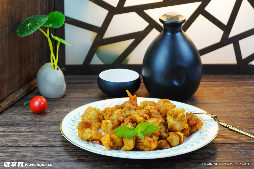 鸡米花美食零食背景海报素材