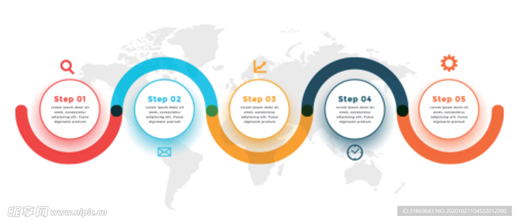 信息图模板 流程