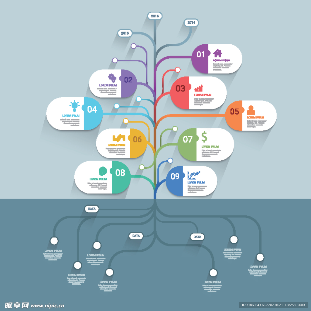 信息图模板 流程