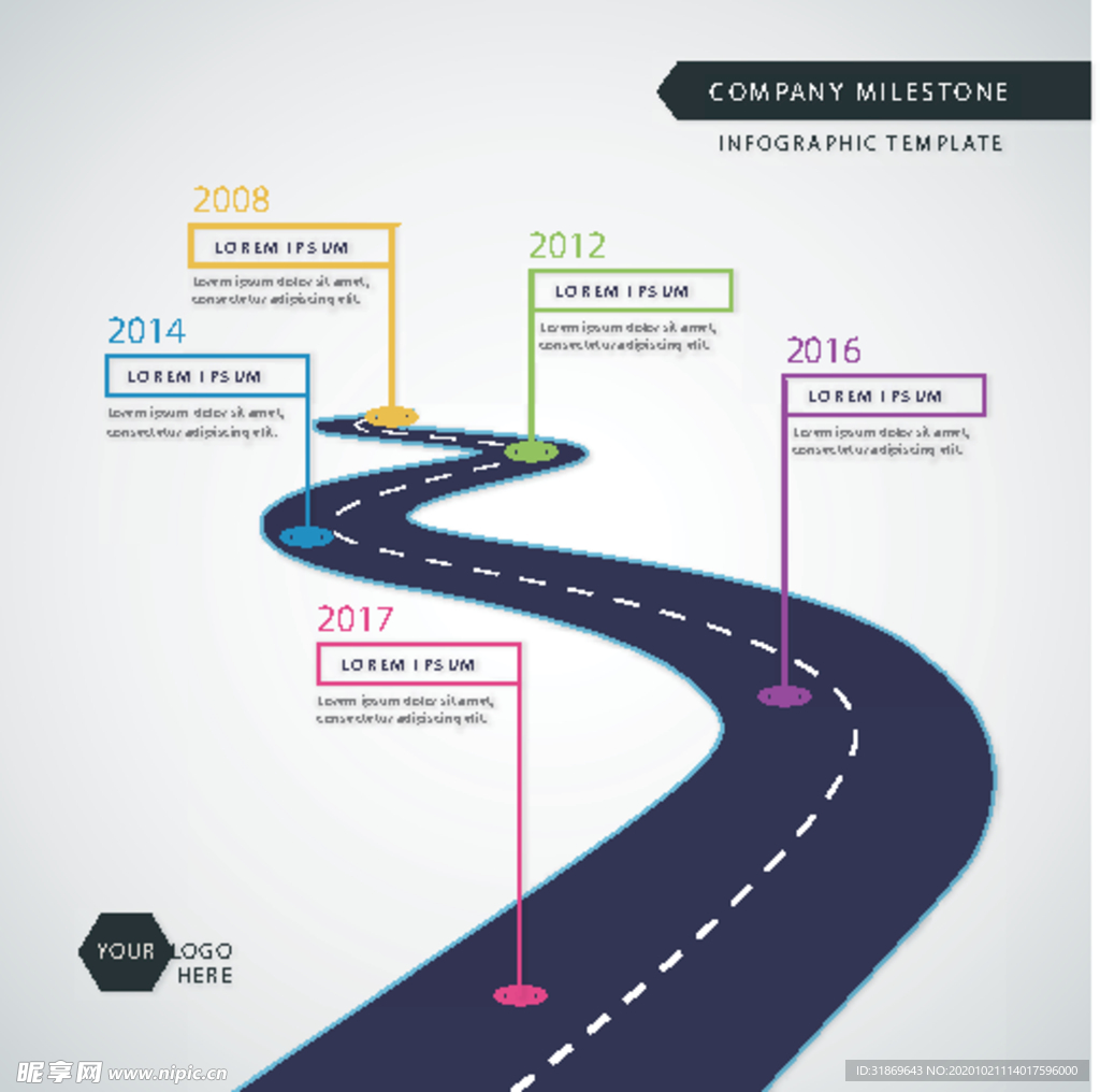 信息图模板 流程