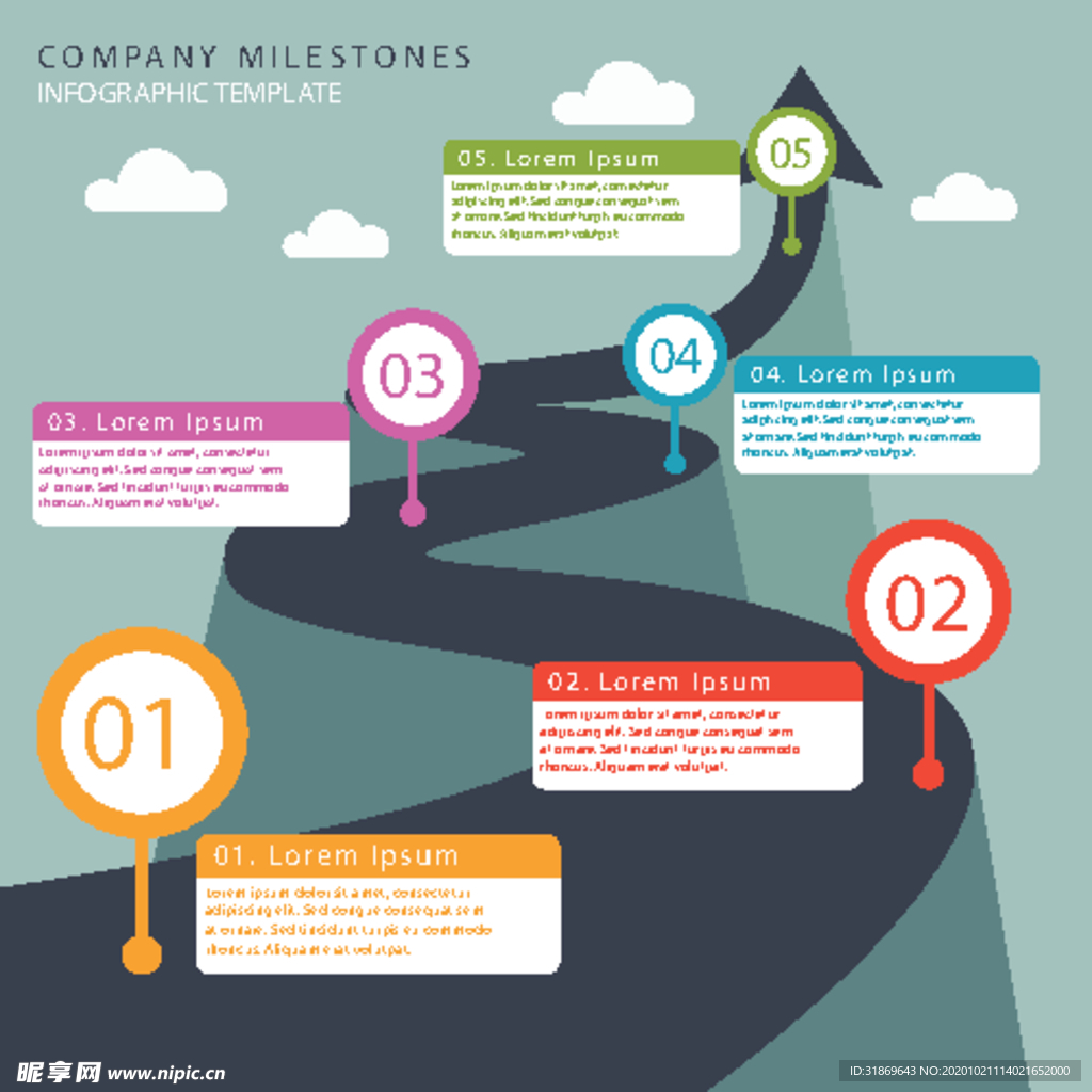 信息图模板 流程