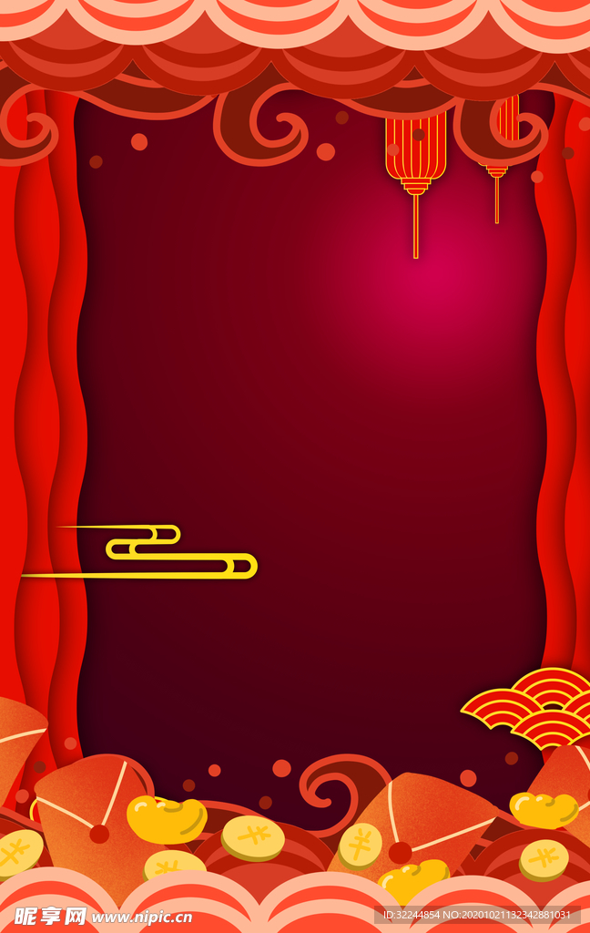 新年新春除夕海报牛年