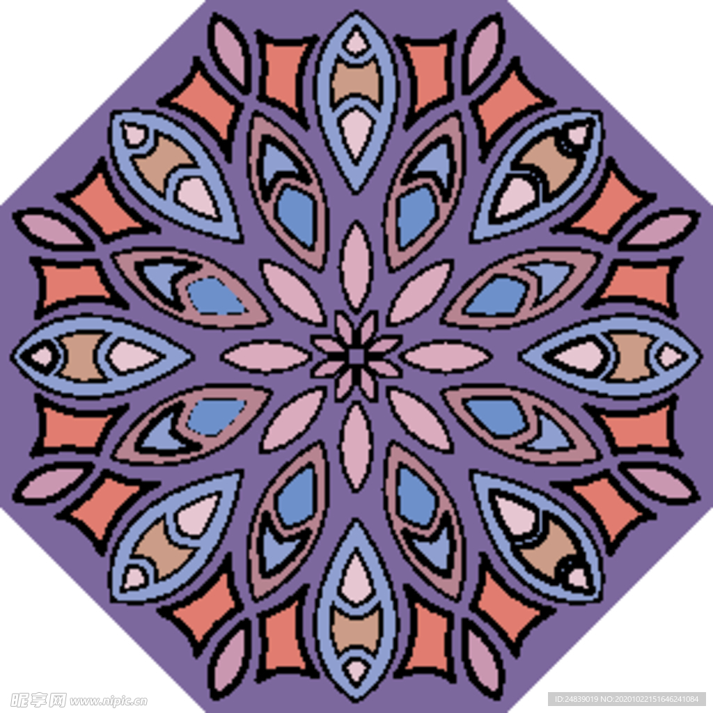 古典少数民族花纹底纹矢量