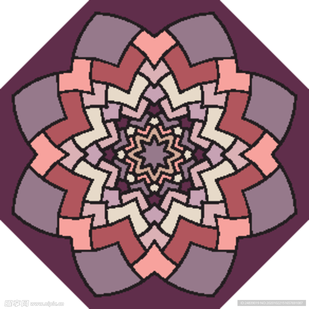 古典少数民族花纹底纹矢量