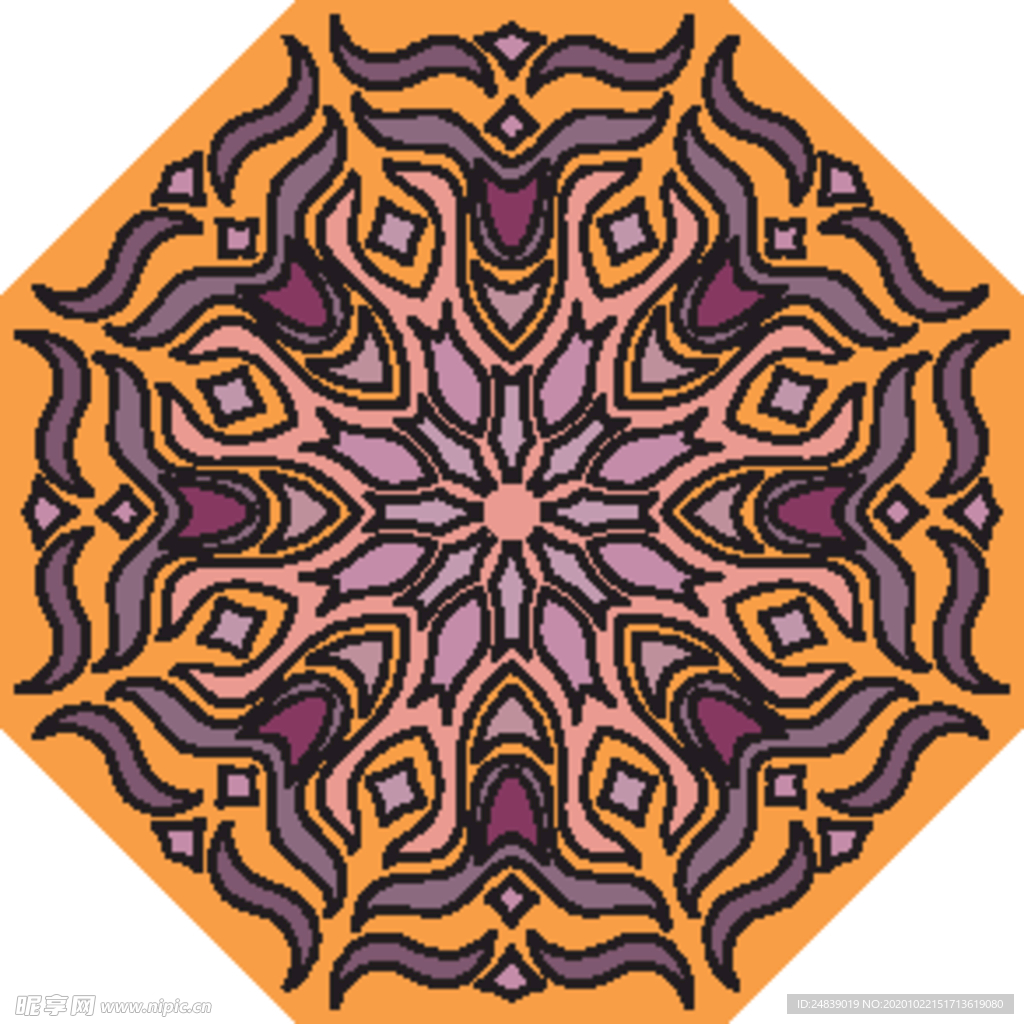 古典少数民族花纹底纹矢量