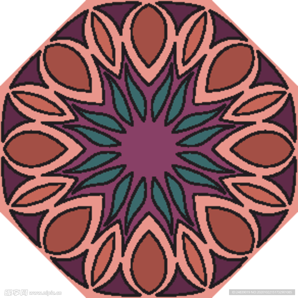 古典少数民族花纹底纹矢量