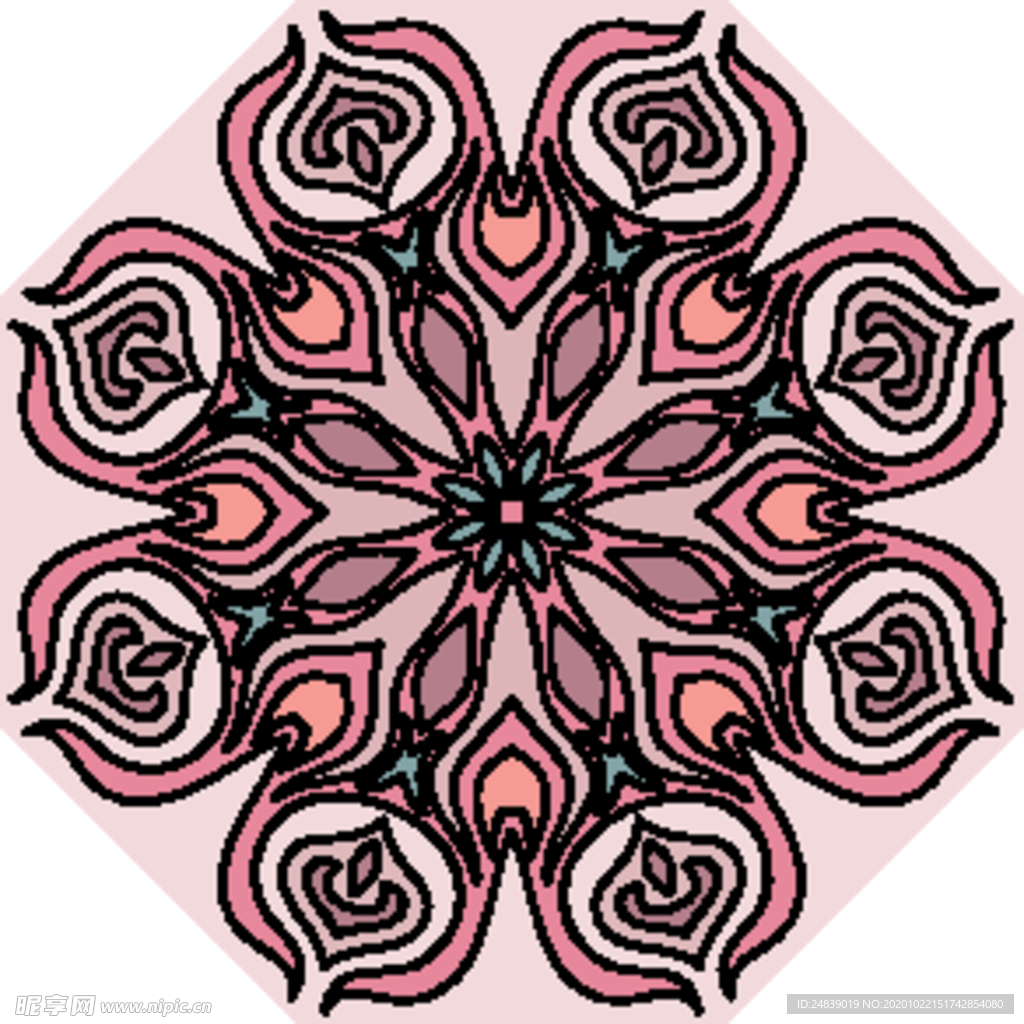 古典少数民族花纹底纹矢量