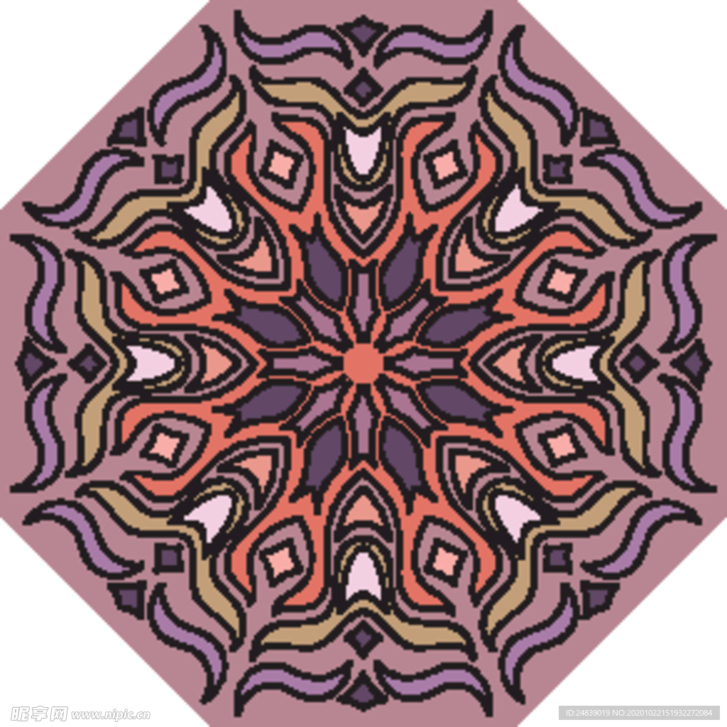 古典少数民族花纹底纹矢量